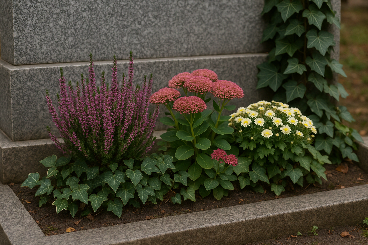 Żywe rośliny na grobie są pięknym symbolem pamięci